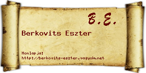 Berkovits Eszter névjegykártya